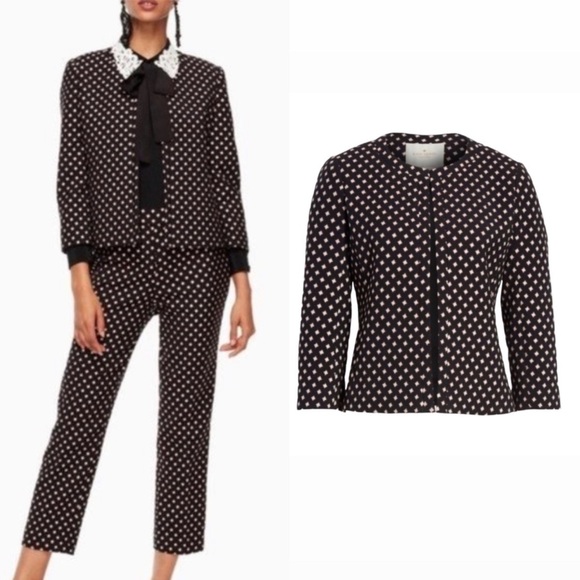 Kate Spade Blazer Diamond Jacquard Textured Jacket, Size 16 New w/Tag $348